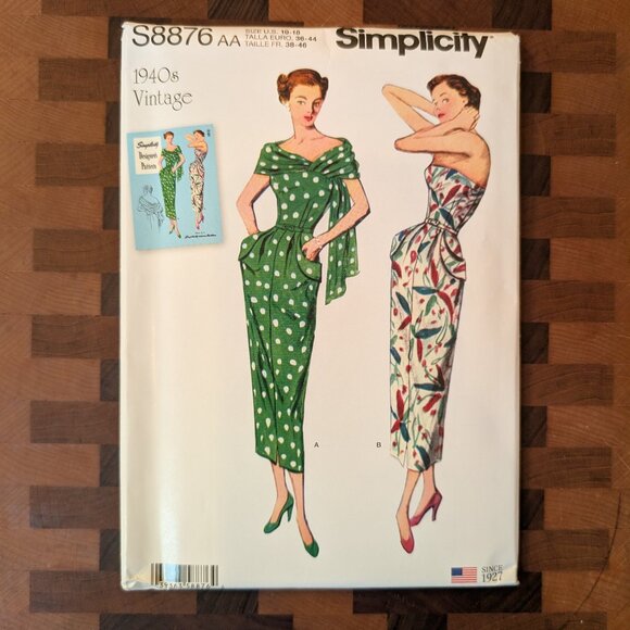Simplicity Other - Simplicity 8876 - Uncut - Vintage 1940s - Sizes 10-18 - Dress and Stole